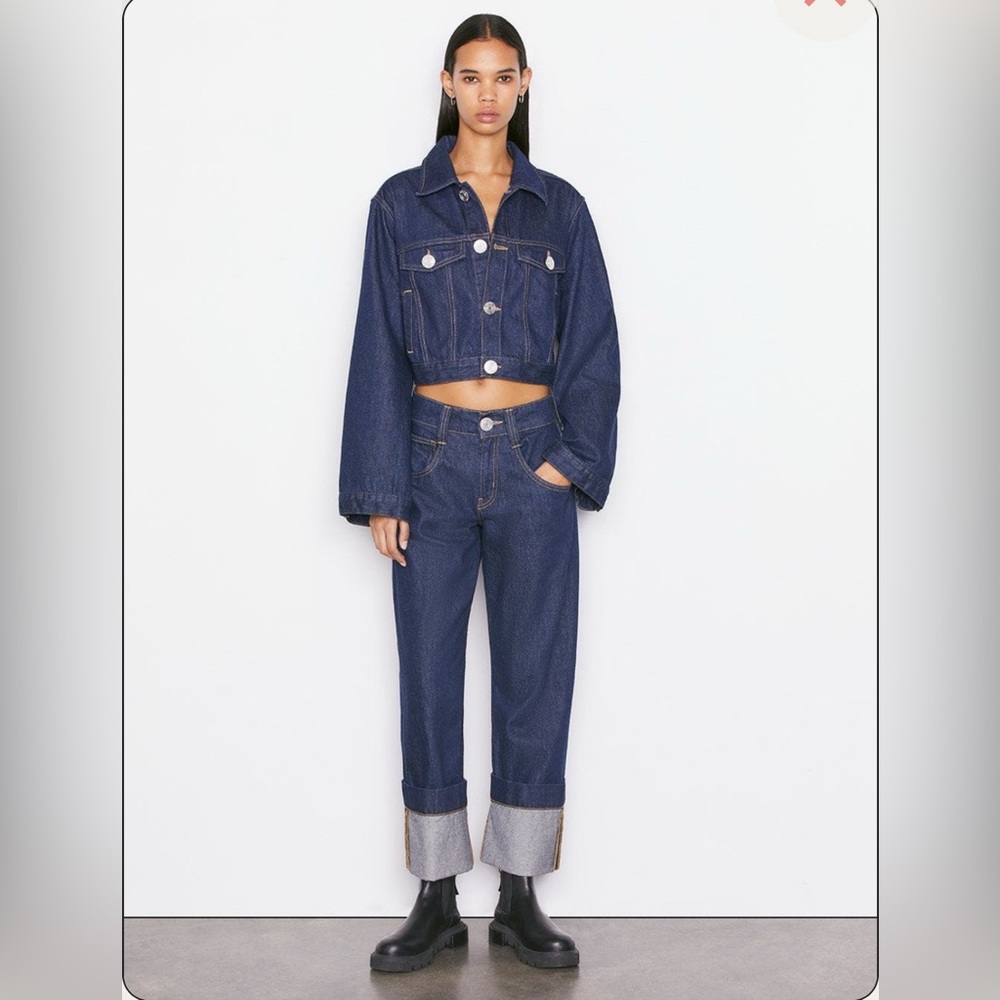 FRAME Oversized Detail Denim Pant‎ Jeans Cuffed 26 - Picture 2 of 16